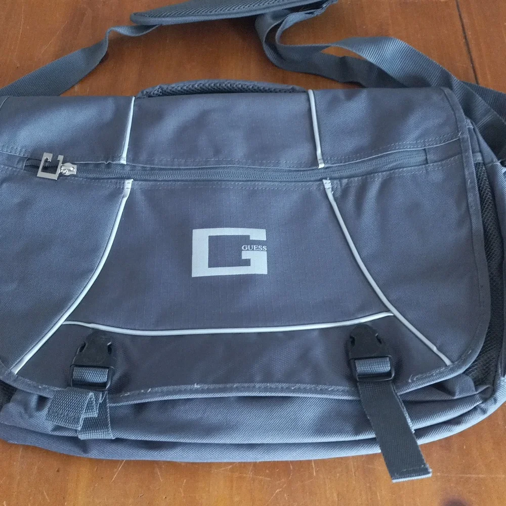 Gray Guess Messenger Laptop School Bag
